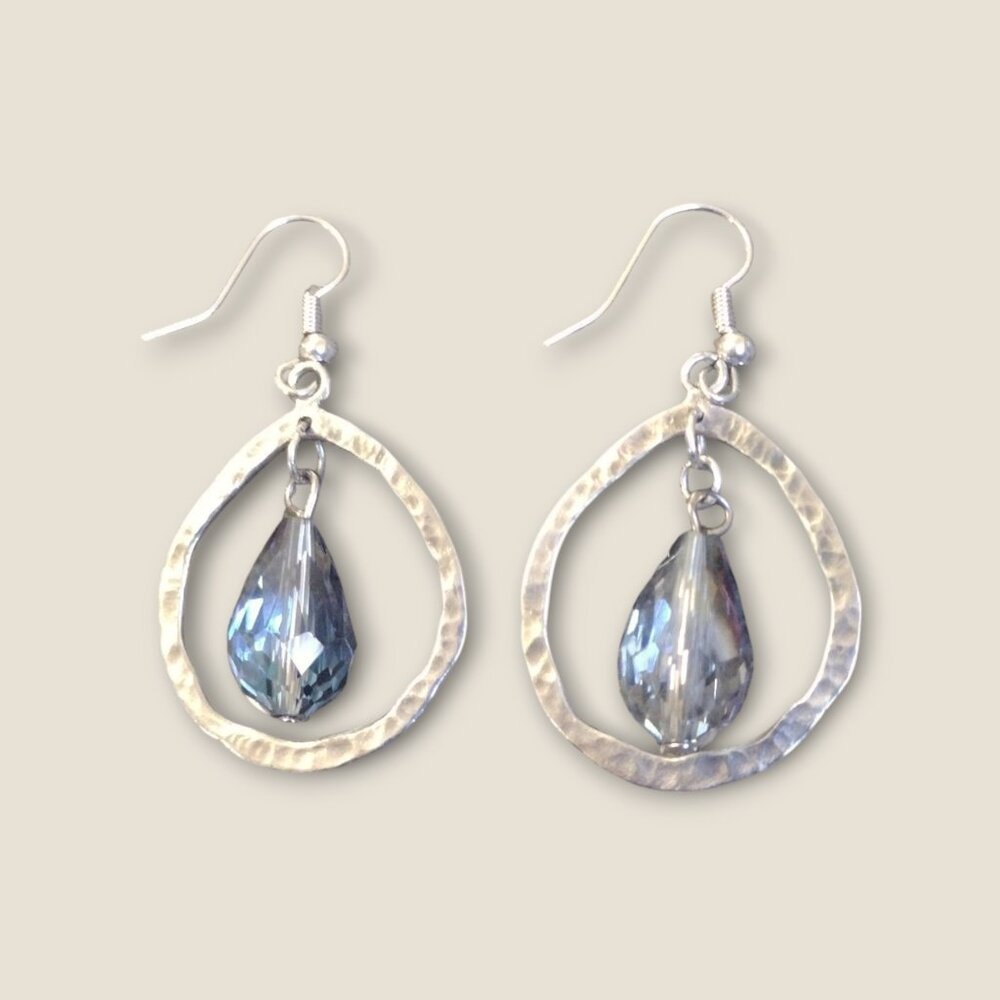 Silpada Sterling Silver Teardrop Cubic Zirconia Earrings